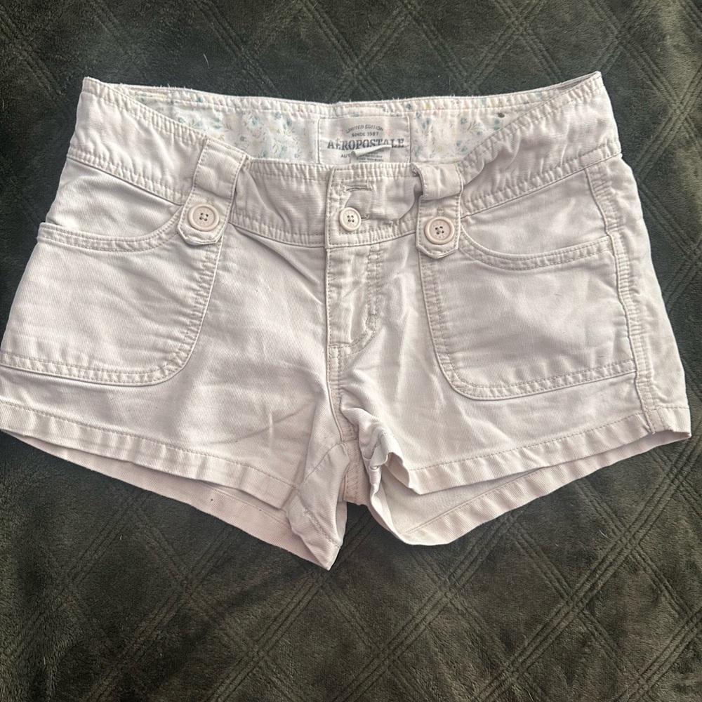 Aeropostale Women's Light Pink High Waist Shorts